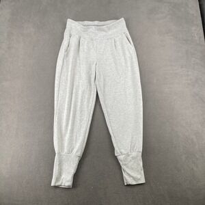 Danskin Womens Gray Heather Jogger Pants Ribbed Cuff Lounge Yoga Style 9004 M